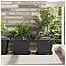 Vaso quadrato per fiori 24 pcs Nero 33 x 33 x 26 cm Plastica - Foto miniatura 2