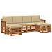 Set divani 6 pcs Naturale e Beige Legno di Acacia Massello - Foto miniatura 1