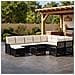 Set Divano da Giardino 11 pz Nero polyrattan - Foto miniatura 3