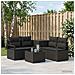 Set di divani 6 pz Nero Rattan sintetico e Acciaio - Foto miniatura 6