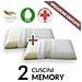Coppia Cuscini Memory Tessuto Aloe Vera 42x72 - Foto miniatura 1