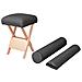 Sgabello Massaggio Pieghevole Imbottitura 12 Cm 2 Cuscini Nero - Foto miniatura 1