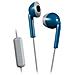 Auricolare Stereo con Microfono + Tasto volume - Blu / Grigio - Foto miniatura 1