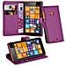 Custodia Compatibile Con Nokia Lumia 535 In Violetta Ametista - Coperchio Protettiva Con Chiusura Magnetica, Funzione Stand E Tasca Per Le Carte - Foto miniatura 1