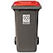 Bidone Carrellato Per Raccolta Differenziata 120 Litri Bicolore - Fondo Grigio E Coperchio Rosso - Foto miniatura 2