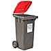 Bidone Carrellato Per Raccolta Differenziata 120 Litri Bicolore - Fondo Grigio E Coperchio Rosso - Foto miniatura 1