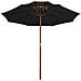 Ombrellone a Due Livelli con Palo in Legno 270 cm Nero - Foto miniatura 3