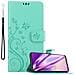 Custodia Compatibile Con Oneplus Nord 2 5g In Turchese Fiore - Coperchio Protettivo In Design Floreale Con Chiusura Magnetica, Funzione Stand E Slot Per Carte - Foto miniatura 1