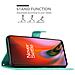 Custodia Compatibile Con Oneplus Nord 2 5g In Turchese Fiore - Coperchio Protettivo In Design Floreale Con Chiusura Magnetica, Funzione Stand E Slot Per Carte - Foto miniatura 4