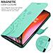 Custodia Compatibile Con Oneplus Nord 2 5g In Turchese Fiore - Coperchio Protettivo In Design Floreale Con Chiusura Magnetica, Funzione Stand E Slot Per Carte - Foto miniatura 5