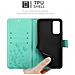 Custodia Compatibile Con Oneplus Nord 2 5g In Turchese Fiore - Coperchio Protettivo In Design Floreale Con Chiusura Magnetica, Funzione Stand E Slot Per Carte - Foto miniatura 6