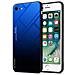 Custodia Compatibile Con Apple Iphone 7 / 7s / 8 / Se 2020 In Blu - Nero - Coperchio Protettivo Bicolore In Vetro Temperato E Silicone Tpu - Foto miniatura 1