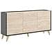 Credenza 3 Ante Quercia E Antracite Stile Scandinavo - Kolyma - Foto miniatura 4