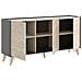 Credenza 3 Ante Quercia E Antracite Stile Scandinavo - Kolyma - Foto miniatura 5