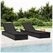 Lettino 1 pz con Cuscino Nero 201x55x62 cm in Polyrattan - Foto miniatura 2