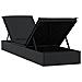 Lettino 1 pz con Cuscino Nero 201x55x62 cm in Polyrattan - Foto miniatura 9