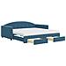 Divano Letto Estraibile Con Cassetti Blu 100x200 Cm In Velluto - Foto miniatura 1