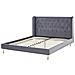 Letto Velluto Forbach 160 X 200 Cm Grigio - Foto miniatura 5