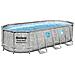 Piscina Ovale Rattan Con Oblò Power Steel Swim Vista 549x274x122 Cm 56716 - Foto miniatura 2