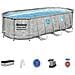 Piscina Ovale Rattan Con Oblò Power Steel Swim Vista 549x274x122 Cm 56716 - Foto miniatura 1