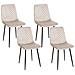 Set Di 4 Sedie Da Pranzo Havre Velluto Tortora - Foto miniatura 2