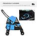 Passeggino Per Cani Pieghevole Con Tettuccio Regolabile E Ruote Girevoli, 82x47x97cm, Blu - Foto miniatura 3