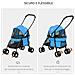 Passeggino Per Cani Pieghevole Con Tettuccio Regolabile E Ruote Girevoli, 82x47x97cm, Blu - Foto miniatura 5