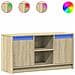 Mobile Porta Tv Con Led Rovere Sonoma 100x34x50cm In Truciolato - Foto miniatura 2