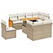 Set Divano Da Giardino 9 Pz Con Cuscini Beige In Polyrattan - Foto miniatura 1