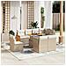 Set Divano Da Giardino 9 Pz Con Cuscini Beige In Polyrattan - Foto miniatura 3