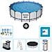 Piscina Fuori Terra - In Giro - 488x122 Cm - Grigio - Include Accessori Coordinati Cb30 - Foto miniatura 1