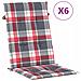 Lusso Casadino -  Cuscini Per Sedie 6 Pz Rossi A Quadri 120x50x3 Cm In Tessuto - Foto miniatura 1