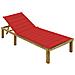 Lusso Casadino -  Lettino Da Giardino Con Cuscino Rosso In Legno Pino Impregnato - Foto miniatura 2