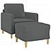 Poltrona con Poggiapiedi Grigio Scuro 60 cm in Tessuto - Foto miniatura 3