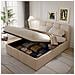 Baltimore Baule Letto Cloud 140x190cm Velluto Beige - Foto miniatura 4