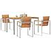 Set da pranzo da giardino 5 pezzi in legno solido di teak,  Tavolo da pranzo all'aperto 150x90x75 cm in legno solido di teak - Foto miniatura 3