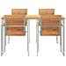 Set da pranzo da giardino 5 pezzi in legno solido di teak,  Tavolo da pranzo all'aperto 150x90x75 cm in legno solido di teak - Foto miniatura 7