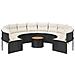 Divano Giardino con Tavolo e Cuscini Circolare Nero Polyrattan - Foto miniatura 4