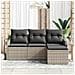 Set divani giardino 4 pezzi con cuscini grigio chiaro in polyrattan, Divano giardino 2 posti con spazio di archiviazione e cuscini grigio chiaro in polyrattan - Foto miniatura 3