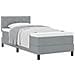 Letto con Box Spring con Materasso Grigio Chiaro 90x200 cm Tessuto - Foto miniatura 1