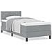 Letto con Box Spring con Materasso Grigio Chiaro 90x200 cm Tessuto - Foto miniatura 4