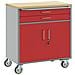 Armadio per Attrezzi con Ruote e Serratura Rosso 75x45x85 cm Acciaio - Foto miniatura 1