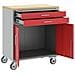 Armadio per Attrezzi con Ruote e Serratura Rosso 75x45x85 cm Acciaio - Foto miniatura 4
