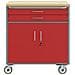 Armadio per Attrezzi con Ruote e Serratura Rosso 75x45x85 cm Acciaio - Foto miniatura 6