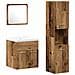 Set di Mobili da Bagno 4 Pezzi - Legno Vecchio in Legno Ingegnerizzato - Foto miniatura 1