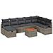 Set Divano da Giardino con cuscino 9 pcs Grigio Poly Rattan - Foto miniatura 1