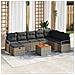 Set Divano da Giardino con cuscino 9 pcs Grigio Poly Rattan - Foto miniatura 2