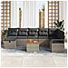 Set Divano da Giardino con cuscino 9 pcs Grigio Poly Rattan - Foto miniatura 3