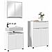 Set di mobili per il bagno 3 pcs Bianco Legno multistrato - Foto miniatura 3