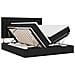 Letto con luci a strisce a LED Nero 180 x 200 cm Tessuto - Foto miniatura 1